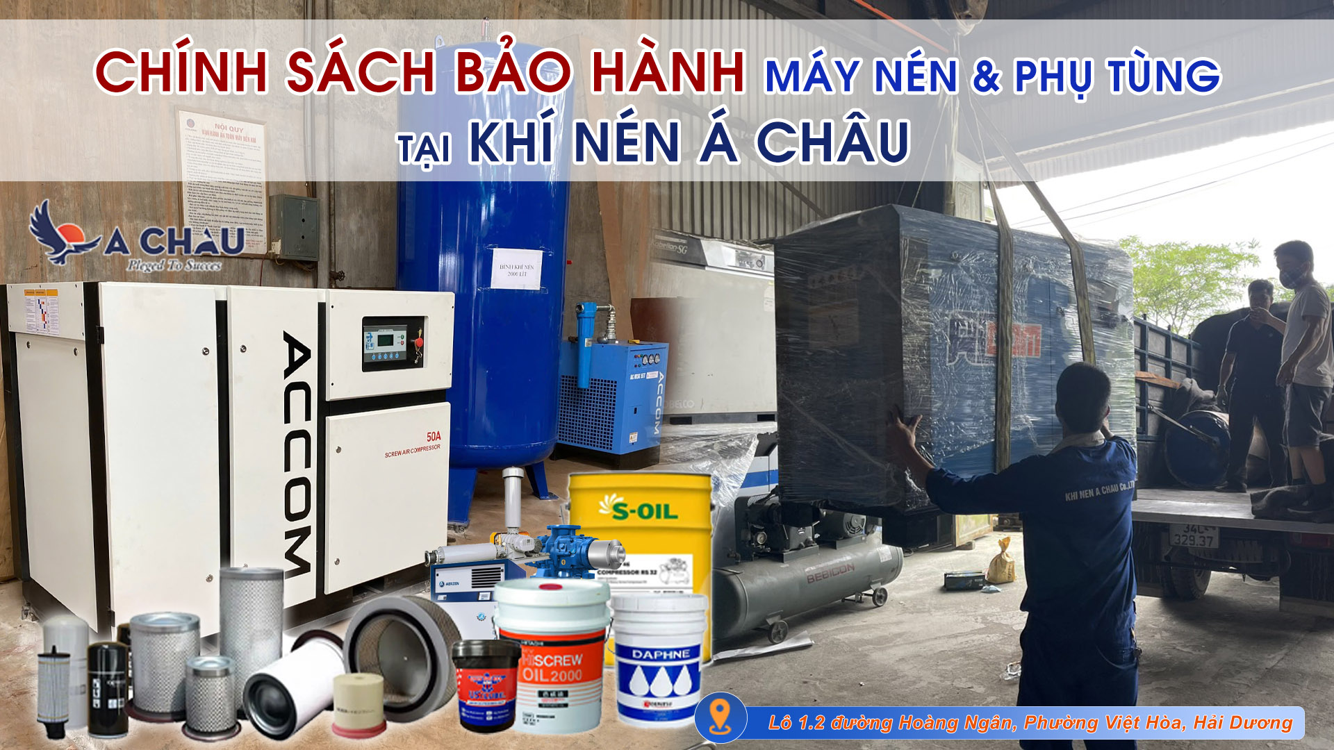 Chính sách bảo hành máy nén và phụ tùng tại khí nén á châu