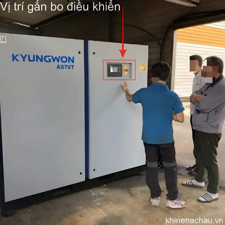 Gắn bo điều khiển vào máy nén khí AS76