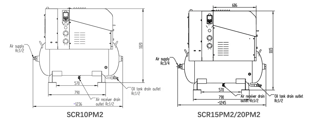 Máy nén khí tích hợp all in one SCR PM2 Series