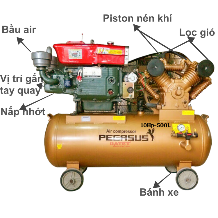 Chi tiết máy nén khí Thiên Mã chạy bằng dầu