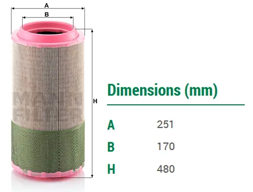 Lọc gió Mann filter C 26 980 cho máy nén khí