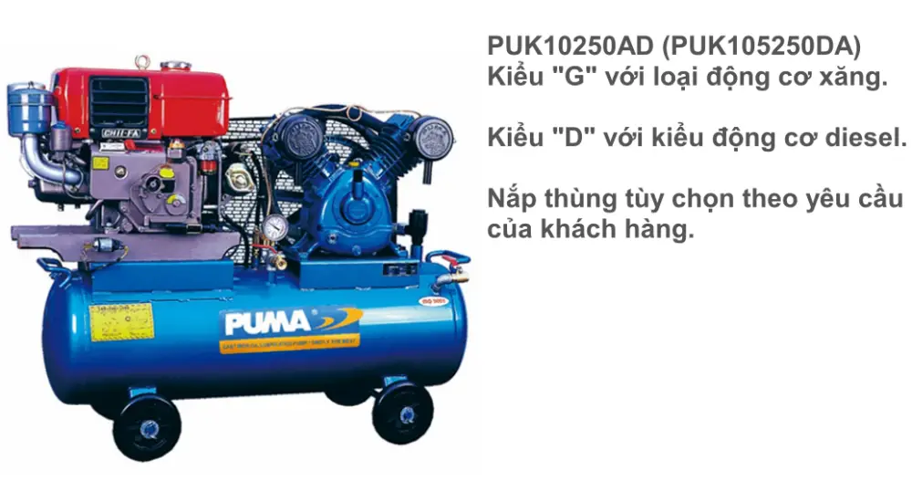 Máy Nén Khí Puma dòng động cơ PUK10250AD (PUK105250DA)