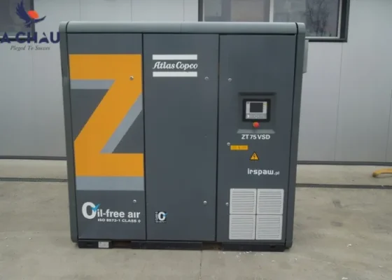 Máy nén khí cũ Atlas Copco không dầu Oil Free 75kW