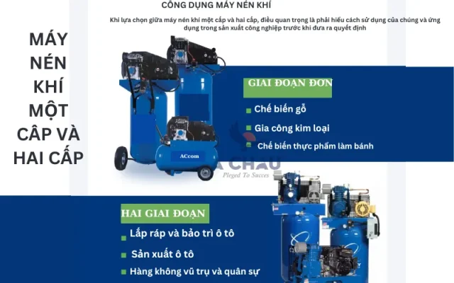 Khác biệt giữa máy nén khí một cấp và hai cấp