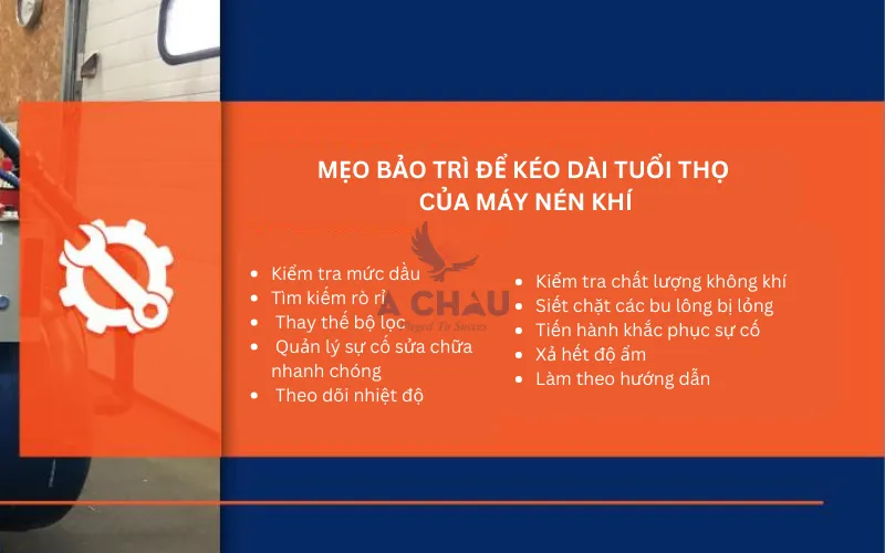 Mẹo bảo trì máy nén khí