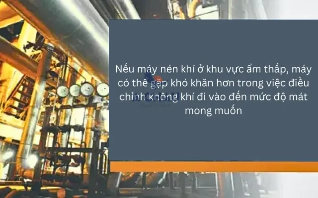 Máy nén khí lên đặt ở vị trí thoáng mát