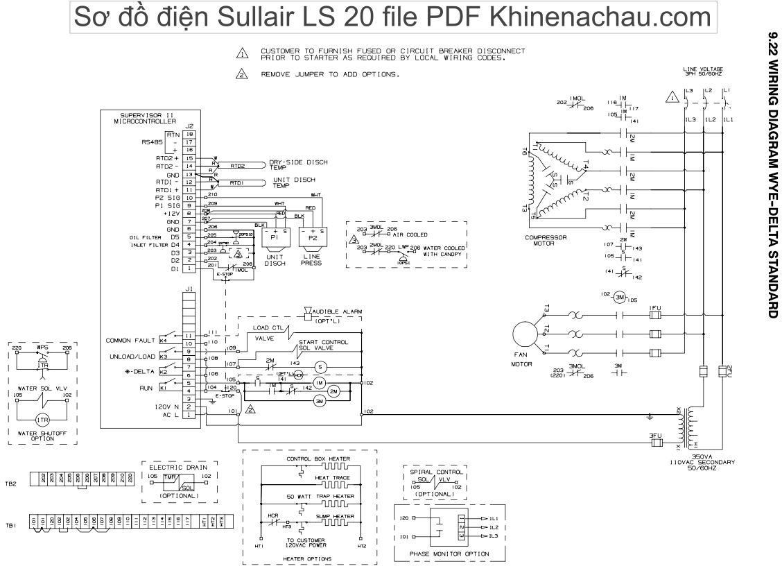 Sơ đồ điện máy nén khí Sulalir