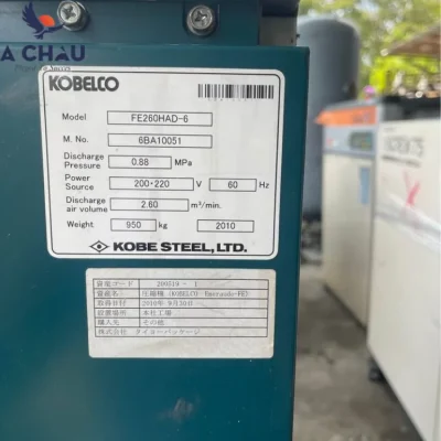 Thông số máy nén khí cũ Kobelco không dầu Oil Free 30kW