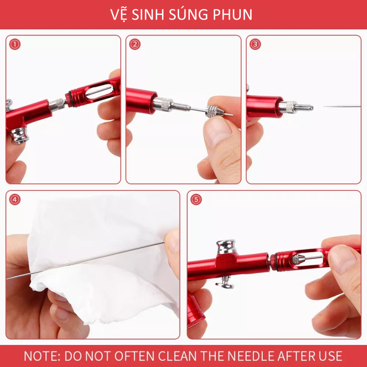 Vệ sinh súng phun sơn của máy nén khí mini